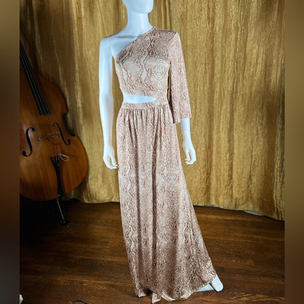 L’AGENCE NWT SNAKE PRINT ONE SLEEVE MAXI WITH CUT OUT size XS/T (tall)